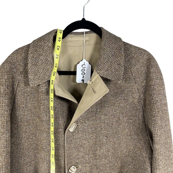 Brooks Brothers Mens 42R Reversible Herringbone Tweed Wool & Cotton Trench Coat - Picture 10 of 16